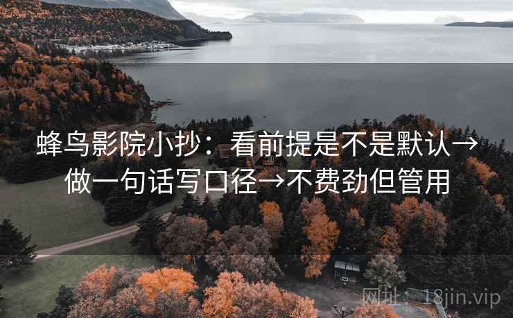 蜂鸟影院小抄：看前提是不是默认→做一句话写口径→不费劲但管用