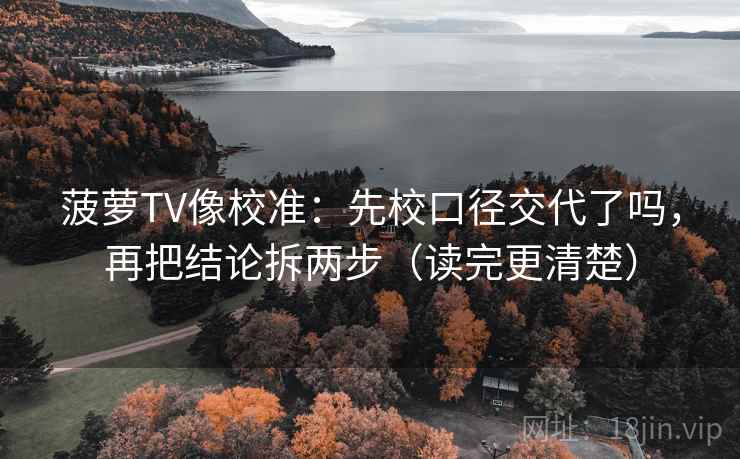 菠萝TV像校准：先校口径交代了吗，再把结论拆两步（读完更清楚）