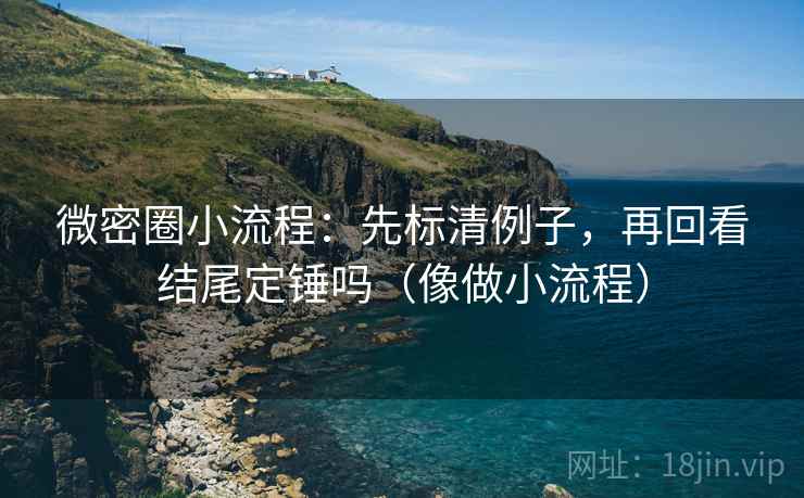 微密圈小流程：先标清例子，再回看结尾定锤吗（像做小流程）